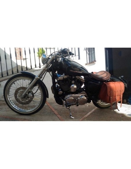 ALFORJA LATERAL TRAJANO BASICA MARRÓN CUERO UNIVERSAL