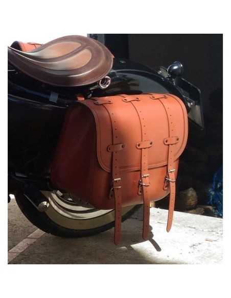 ALFORJA LATERAL TRAJANO BASICA MARRÓN CUERO UNIVERSAL