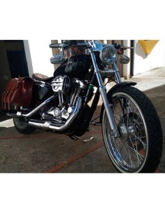 ALFORJA PIEL TRAJANO BASICA MARRÓN CUERO HCO AMORT DCHA SPORTSTER H.D 883-1200 2