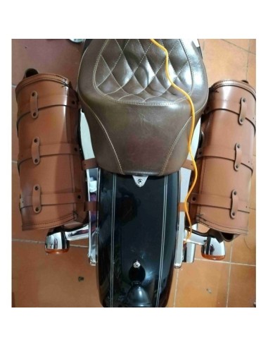 ALFORJA PIEL TRAJANO BASICA MARRÓN CUERO HCO AMORT DCHA SPORTSTER H.D 883-1200