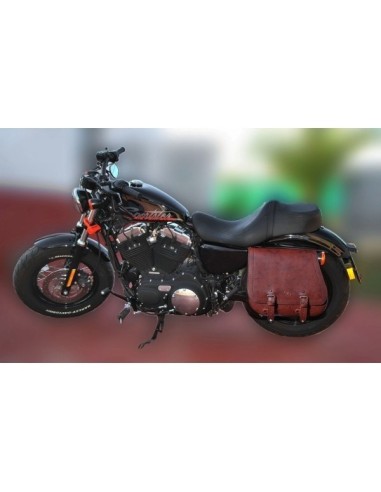 ALFORJA PIEL SCIPION HCO AMORT DERECHA MARRÓN SPORTSTER H.D