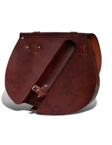 ALFORJA PIEL BANDO BÁSICA MARRÓN HCO AMORT IZDA SPORTSTER H.D 883-1200