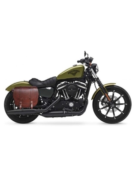ALFORJA PIEL BANDO BÁSICA MARRÓN HCO AMORT DCHA SPORTSTER H.D 883-1200