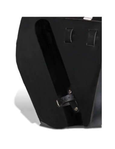 ALFORJA PIEL CENTURION HCO AMORT IZDA NEGRO/BLANCO SPORTSTER H.D