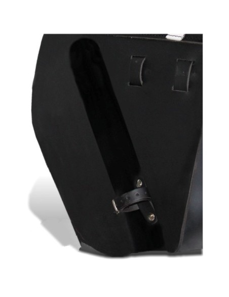 ALFORJA PIEL CENTURION HCO AMORT IZDA NEGRO/BLANCO SPORTSTER H.D