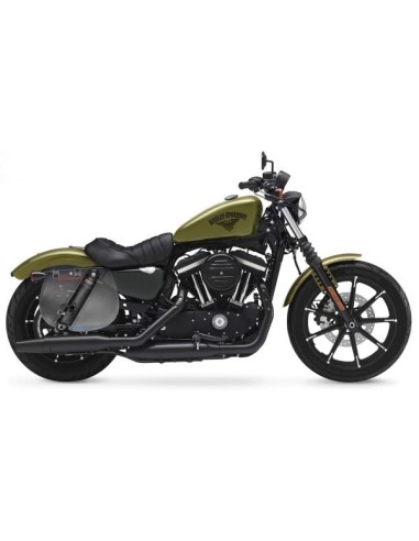 ALFORJA PIEL SPARTA SKULL HAT MARRÓN CUERO HCO AMORT DERECHA SPORTSTER H.D