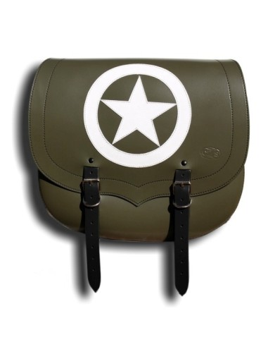 ALFORJA PIEL SPARTA ARMY STAR VERDE MILITAR DCHA H.D SPORTER  883-1200