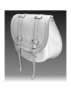 ALFORJA PIEL BANDO BAS BLANCO HCO AMORT IZDA SPORTSTER H.D 2