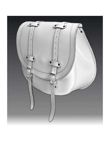 ALFORJA PIEL BANDO BAS BLANCO HCO AMORT IZDA SPORTSTER H.D