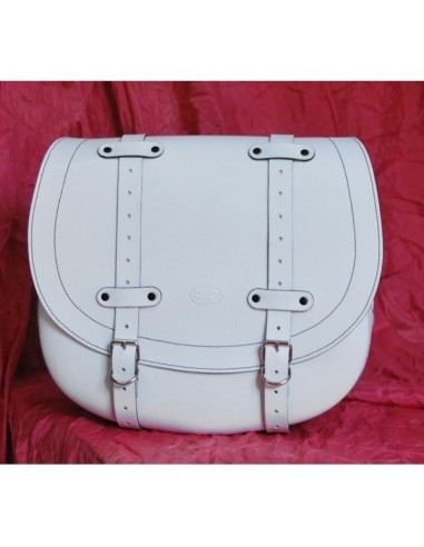 ALFORJA PIEL BANDO BAS BLANCO HCO AMORT IZDA SPORTSTER H.D