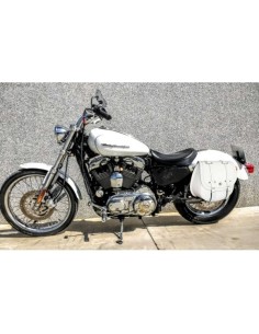 ALFORJA PIEL BANDO BAS BLANCO HCO AMORT IZDA SPORTSTER H.D