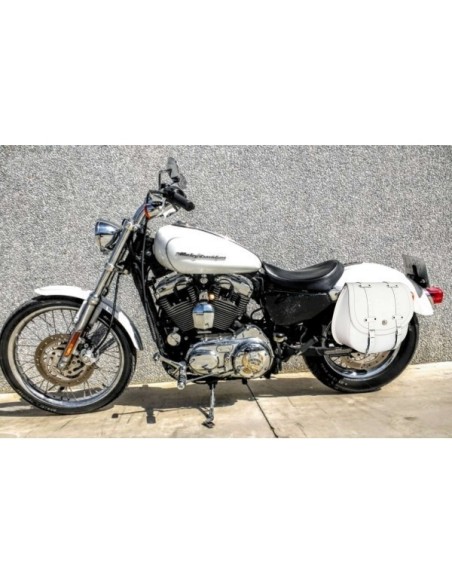 ALFORJA PIEL BANDO BAS BLANCO HCO AMORT IZDA SPORTSTER H.D ALFORJA PIEL BANDO BAS BLANCO HCO AMORT IZDA SPORTSTER H.D
