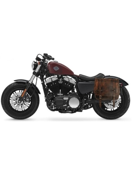 ALFORJA PIEL ULISES MARRÓN VINTAGE IZDA PARA SPORTSTER H.D