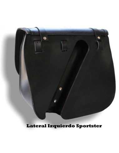 ALFORJA PIEL ULISES NEGRA IZDA PARA SPORTSTER H.D