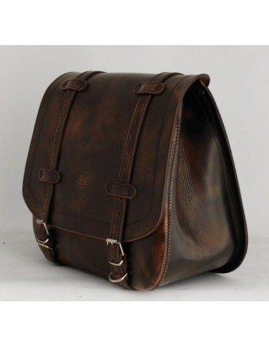 ALFORJA PIEL ULISES MARRÓN VINTAGE DCHA PARA SPORTSTER H.D