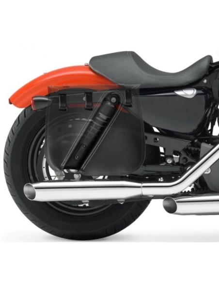 ALFORJA PIEL ULISES MARRÓN VINTAGE DCHA PARA SPORTSTER H.D
