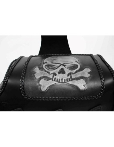 ALFORJAS PIEL IKARO SKULL TIBIAS HCO AMORT PARA H.D SPORTSTER