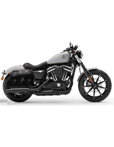 ALFORJAS PIEL IKARO SKULL TIBIAS HCO AMORT PARA H.D SPORTSTER