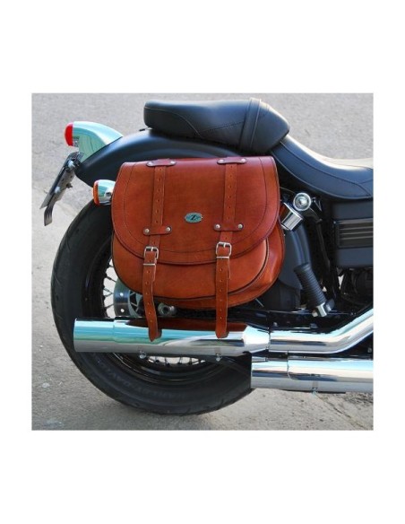 ALFORJA BANDO UN SOLO LADO MARRON BASICA 34X15X38