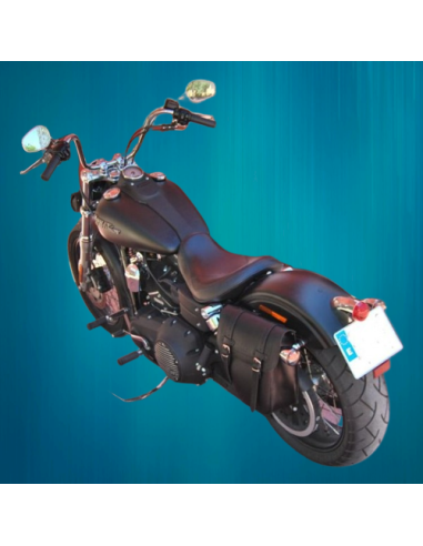 ALFORJA PIEL CENTURION IZDA PARA DYNA STREET-BOD H.D