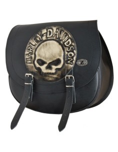 ALFORJA PIEL SPARTA HD WILLIE SKULL DCHA PARA DYNA H.D 2