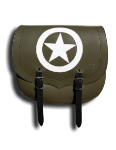 ALFORJA PIEL SPARTA ARMY STAR VERDE MILITAR DCHA DYNA STREET BOB H.D 2