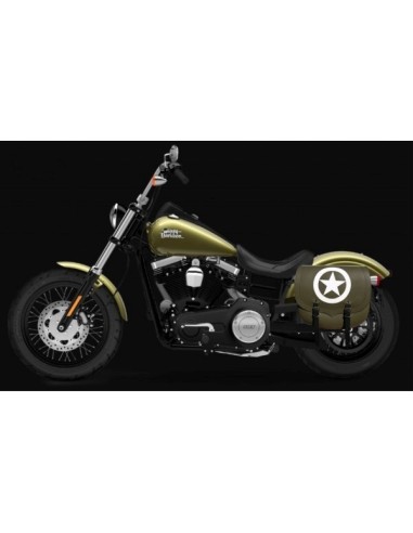ALFORJA PIEL SPARTA ARMY STAR VERDE MILITAR DCHA DYNA STREET BOB H.D