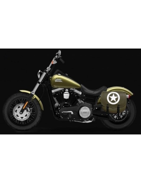 ALFORJA PIEL SPARTA ARMY STAR VERDE MILITAR DCHA DYNA STREET BOB H.D