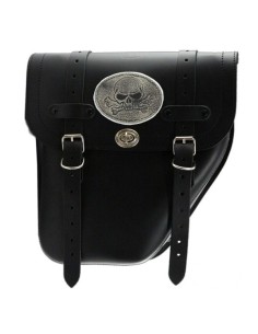 ALFORJA PIEL CENTURION PARCHE CALAVERA DCHA PARA DYNA H.D 2