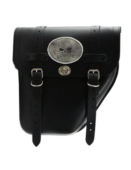 ALFORJA PIEL CENTURION PARCHE CALAVERA DCHA PARA DYNA H.D ALFORJA PIEL CENTURION PARCHE CALAVERA DCHA PARA DYNA H.D