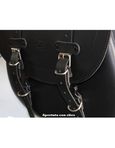 ALFORJA PIEL CENTURION PARCHE CALAVERA DCHA PARA DYNA H.D