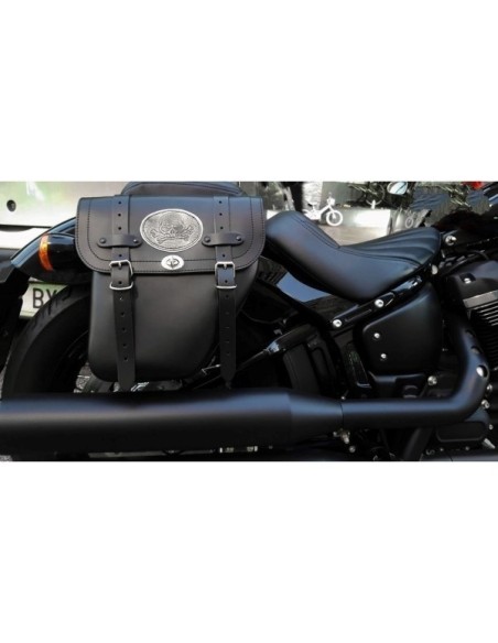 ALFORJA PIEL CENTURION PARCHE CALAVERA DCHA PARA DYNA H.D ALFORJA PIEL CENTURION PARCHE CALAVERA DCHA PARA DYNA H.D