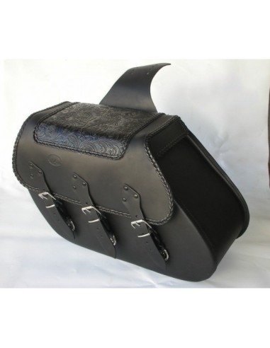 ALFORJAS PIEL IKARO TRENZADO GOTICO