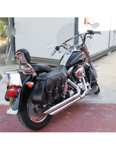 ALFORJAS PIEL IKARO TRENZADO GOTICO