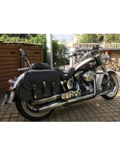 ALFORJAS RIGIDAS CAMPEADOR PERSONALIZADA ESCUDO HARLEY DAVIDSON PARA SOFTAIL H.D 2