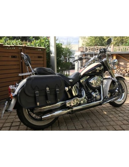 ALFORJAS RIGIDAS CAMPEADOR PERSONALIZADA ESCUDO HARLEY DAVIDSON PARA SOFTAIL H.D