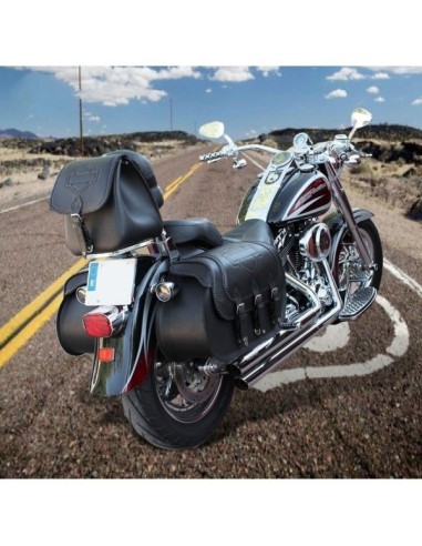 ALFORJAS RIGIDAS CAMPEADOR PERSONALIZADA ESCUDO HARLEY DAVIDSON PARA SOFTAIL H.D