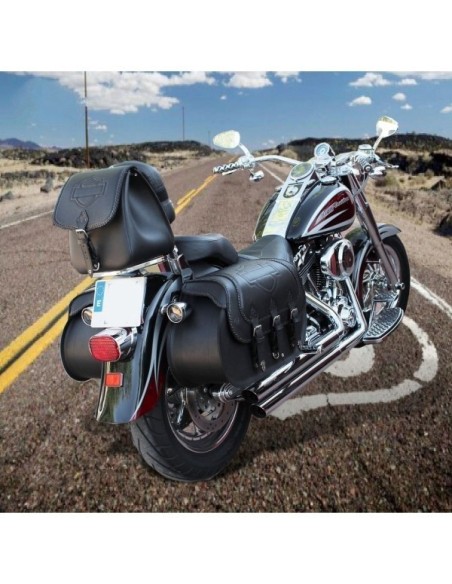 ALFORJAS RIGIDAS CAMPEADOR PERSONALIZADA ESCUDO HARLEY DAVIDSON PARA SOFTAIL H.D