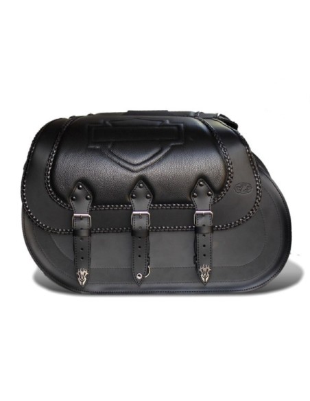 ALFORJAS RIGIDAS CAMPEADOR PERSONALIZADA ESCUDO HARLEY DAVIDSON PARA SOFTAIL H.D