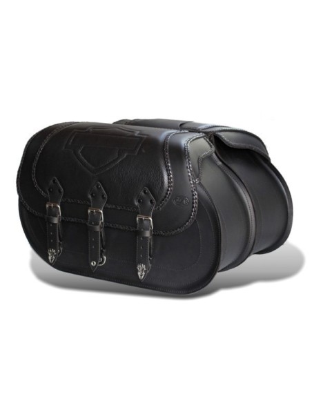 ALFORJAS RIGIDAS CAMPEADOR PERSONALIZADA ESCUDO HARLEY DAVIDSON PARA SOFTAIL H.D