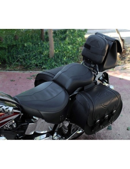 ALFORJAS RIGIDAS CAMPEADOR PERSONALIZADA ESCUDO HARLEY DAVIDSON PARA SOFTAIL H.D