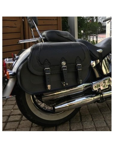 ALFORJAS RIGIDAS CAMPEADOR PERSONALIZADA ESCUDO HARLEY DAVIDSON PARA SOFTAIL H.D