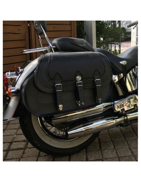 ALFORJAS RIGIDAS CAMPEADOR PERSONALIZADA ESCUDO HARLEY DAVIDSON PARA SOFTAIL H.D