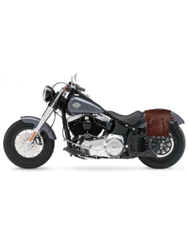 ALFORJA PIEL ADRIANO BASICA MARRÓN PARA SOFTAIL SLIM H.D