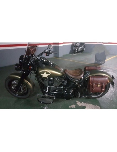 ALFORJA PIEL ADRIANO BASICA MARRÓN PARA SOFTAIL SLIM H.D