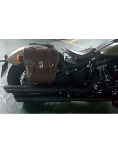 ALFORJA PIEL ADRIANO BASICA MARRÓN PARA SOFTAIL SLIM H.D