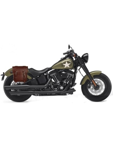 ALFORJA PIEL ADRIANO BASICA MARRÓN PARA SOFTAIL SLIM H.D