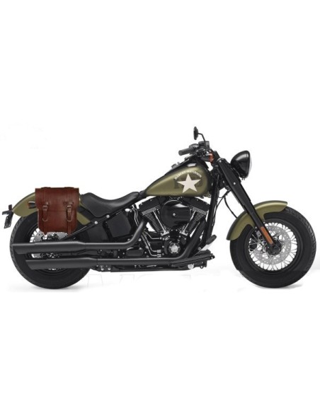 ALFORJA PIEL ADRIANO BASICA MARRÓN PARA SOFTAIL SLIM H.D