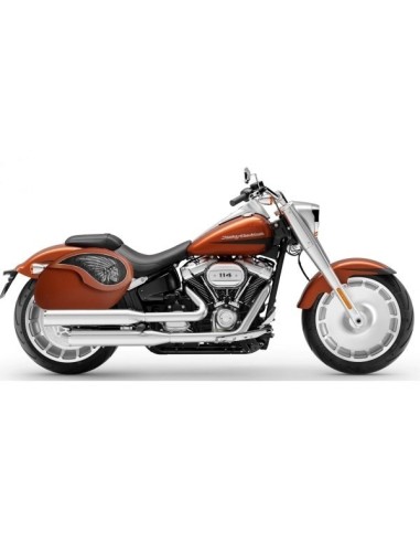 ALFORJAS RIGIDAS VENDETTA GRAN JEFE MARRÓN CUERO SOFTAIL FAT BOY H.D