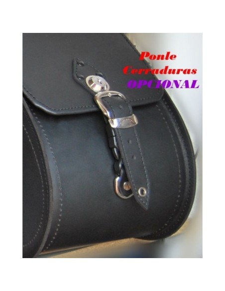 ALFORJAS RIGIDAS VENDETTA GRAN JEFE MARRÓN CUERO SOFTAIL FAT BOY H.D